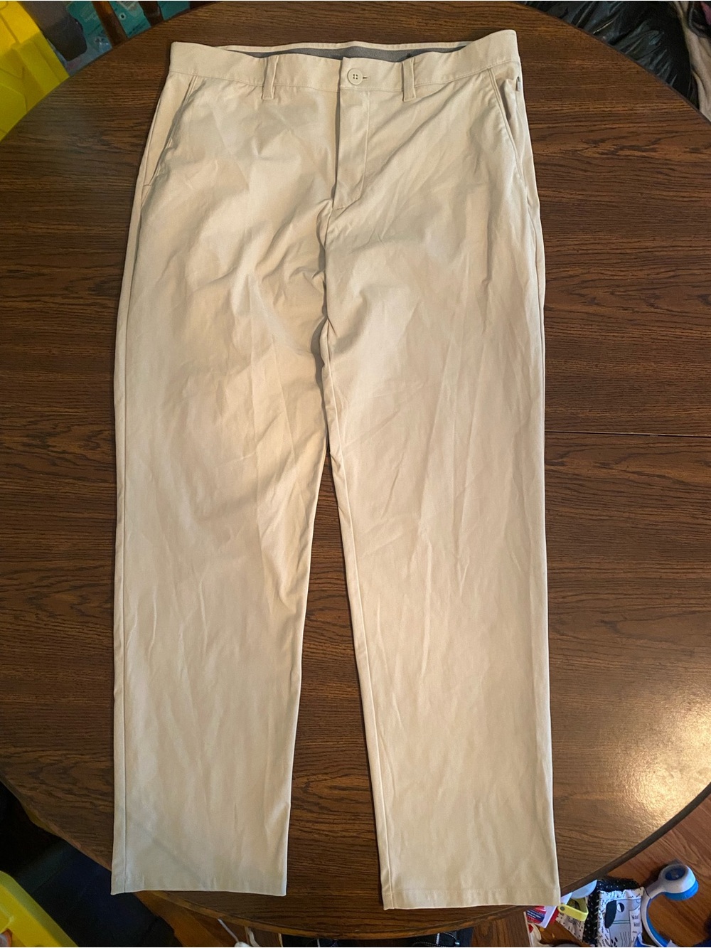 Men's Slim Straight Chinos in Cream